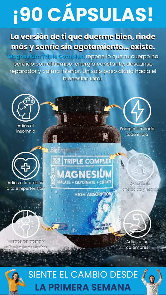 🔥COMPLEJO DE MAGNESIO 3 EN 1🔥EQUILIBRIO Y VITALIDAD EN CADA CÁPSULA