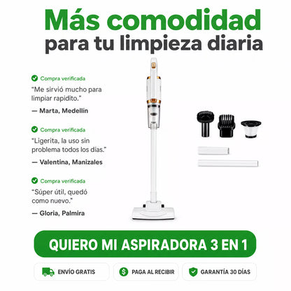 Aspiradora 3 en 1 para Cada Rincón de tu Hogar